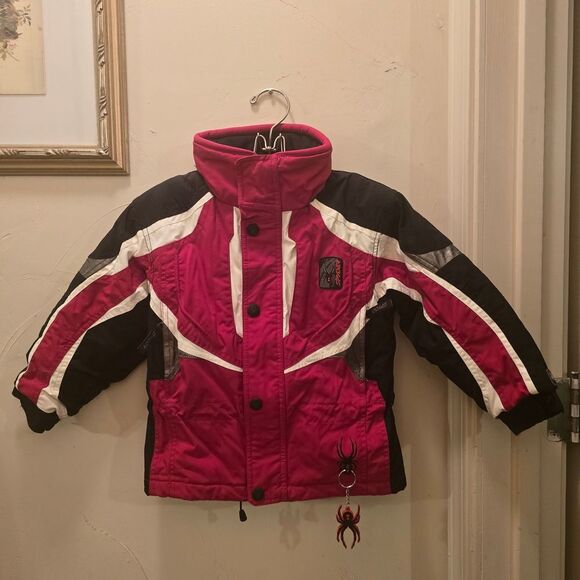 🤎 Spyder Kids Red and Black Puffer Jacket Size 4